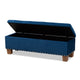 Baxton Studio Hannah Modern and Contemporary Navy Blue Velvet Fabric Upholstered Button-Tufted Storage Ottoman Bench
