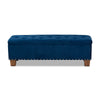 Baxton Studio Hannah Modern and Contemporary Navy Blue Velvet Fabric Upholstered Button-Tufted Storage Ottoman Bench