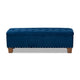 Baxton Studio Hannah Modern and Contemporary Navy Blue Velvet Fabric Upholstered Button-Tufted Storage Ottoman Bench