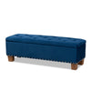 Baxton Studio Hannah Modern and Contemporary Navy Blue Velvet Fabric Upholstered Button-Tufted Storage Ottoman Bench