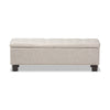 Baxton Studio Hannah Modern and Contemporary Beige Fabric Upholstered Button-Tufting Storage Ottoman Bench