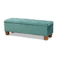 Baxton Studio Hannah Modern and Contemporary Teal Blue Velvet Fabric Upholstered Button-Tufted Storage Ottoman Bench