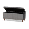 Baxton Studio Kaylee Modern and Contemporary Grey Velvet Fabric Upholstered Button-Tufted Storage Ottoman Bench