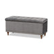 Baxton Studio Kaylee Modern and Contemporary Grey Velvet Fabric Upholstered Button-Tufted Storage Ottoman Bench