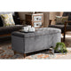 Baxton Studio Kaylee Modern and Contemporary Grey Velvet Fabric Upholstered Button-Tufted Storage Ottoman Bench
