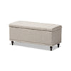Baxton Studio Kaylee Modern Classic Beige Fabric Upholstered Button-Tufting Storage Ottoman Bench