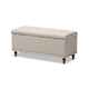 Baxton Studio Kaylee Modern Classic Beige Fabric Upholstered Button-Tufting Storage Ottoman Bench