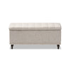 Baxton Studio Kaylee Modern Classic Beige Fabric Upholstered Button-Tufting Storage Ottoman Bench