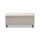 Baxton Studio Kaylee Modern Classic Beige Fabric Upholstered Button-Tufting Storage Ottoman Bench