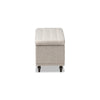 Baxton Studio Kaylee Modern Classic Beige Fabric Upholstered Button-Tufting Storage Ottoman Bench