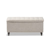 Baxton Studio Kaylee Modern Classic Beige Fabric Upholstered Button-Tufting Storage Ottoman Bench