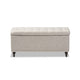Baxton Studio Kaylee Modern Classic Beige Fabric Upholstered Button-Tufting Storage Ottoman Bench