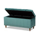Baxton Studio Kaylee Modern and Contemporary Teal Blue Velvet Fabric Upholstered Button-Tufted Storage Ottoman Bench