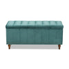 Baxton Studio Kaylee Modern and Contemporary Teal Blue Velvet Fabric Upholstered Button-Tufted Storage Ottoman Bench