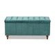 Baxton Studio Kaylee Modern and Contemporary Teal Blue Velvet Fabric Upholstered Button-Tufted Storage Ottoman Bench