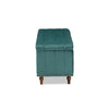 Baxton Studio Kaylee Modern and Contemporary Teal Blue Velvet Fabric Upholstered Button-Tufted Storage Ottoman Bench