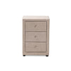 Baxton Studio Tessa Modern and Contemporary Beige Fabric Upholstered 3-Drawer Nightstand