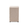 Baxton Studio Tessa Modern and Contemporary Beige Fabric Upholstered 3-Drawer Nightstand