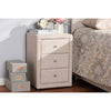 Baxton Studio Tessa Modern and Contemporary Beige Fabric Upholstered 3-Drawer Nightstand