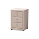Baxton Studio Tessa Modern and Contemporary Beige Fabric Upholstered 3-Drawer Nightstand