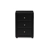 Baxton Studio Tessa Modern and Contemporary Black Faux Leather Upholstered 3-Drawer Nightstand