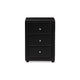 Baxton Studio Tessa Modern and Contemporary Black Faux Leather Upholstered 3-Drawer Nightstand