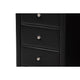 Baxton Studio Tessa Modern and Contemporary Black Faux Leather Upholstered 3-Drawer Nightstand