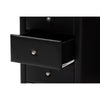 Baxton Studio Tessa Modern and Contemporary Black Faux Leather Upholstered 3-Drawer Nightstand