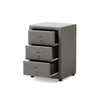 Baxton Studio Tessa Modern and Contemporary Grey Fabric Upholstered 3-Drawer Nightstand