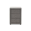 Baxton Studio Tessa Modern and Contemporary Grey Fabric Upholstered 3-Drawer Nightstand