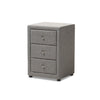Baxton Studio Tessa Modern and Contemporary Grey Fabric Upholstered 3-Drawer Nightstand
