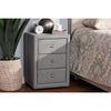 Baxton Studio Tessa Modern and Contemporary Grey Fabric Upholstered 3-Drawer Nightstand