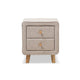Baxton Studio Jonesy Mid-Century Beige Linen Upholstered 2-Drawer Nightstand WHI-BBT3140-Beige-NS-XD02