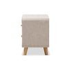 Baxton Studio Jonesy Mid-Century Beige Linen Upholstered 2-Drawer Nightstand WHI-BBT3140-Beige-NS-XD02
