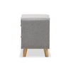 Baxton Studio Jonesy Mid-Century Grey Fabric Upholstered 2-Drawer Nightstand WHI-BBT3140-Grey-NS-800F