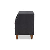 Baxton Studio Claverie Mid-Century Modern Charcoal Fabric Upholstered 2-Drawer Wood Nightstand WHI-BBT3157-Dark-Grey-NS