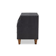 Baxton Studio Claverie Mid-Century Modern Charcoal Fabric Upholstered 2-Drawer Wood Nightstand WHI-BBT3157-Dark-Grey-NS