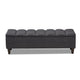 Baxton Studio Brette Mid-Century Modern Charcoal Fabric Upholstered Dark Brown Finished Wood Storage Bench Ottoman