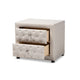 Baxton Studio Lepine Modern and Contemporary Light Beige Fabric Upholstered 2-Drawer Wood Nightstand WHI-BBT3164-Light-Beige-NS