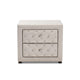Baxton Studio Lepine Modern and Contemporary Light Beige Fabric Upholstered 2-Drawer Wood Nightstand WHI-BBT3164-Light-Beige-NS