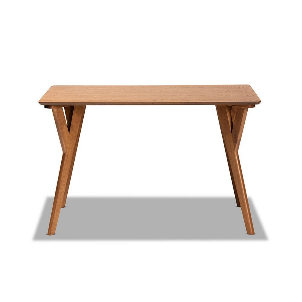Baxton Studio Sahar Mid-Century Modern Transitional Walnut Brown Finished Wood Dining Table WHI-BBT4074-Walnut-DT