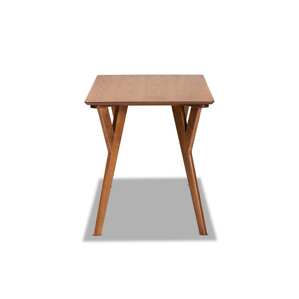 Baxton Studio Sahar Mid-Century Modern Transitional Walnut Brown Finished Wood Dining Table