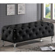Baxton Studio Stella Crystal Tufted Black Leather Modern Bench