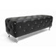 Baxton Studio Stella Crystal Tufted Black Leather Modern Bench