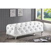 Baxton Studio Stella Crystal Tufted White Leather Modern Bench