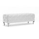 Baxton Studio Stella Crystal Tufted White Leather Modern Bench