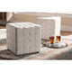 Baxton Studio Elladio Modern and Contemporary Beige Fabric Upholstered Tufted Cube Ottoman Set of 2
