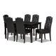 Baxton Studio Dylin Modern and Contemporary Black Faux Leather Upholstered and Dark Brown Finished Wood 7-Piece Dining Set