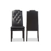 Baxton Studio Dylin Modern and Contemporary Black Faux Leather Button-Tufted Nail heads Trim Dining Chair (Set of 2)