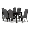 Baxton Studio Dylin Modern and Contemporary Dark Grey Fabric Upholstered and Dark Brown Finished Wood 7-Piece Dining Set